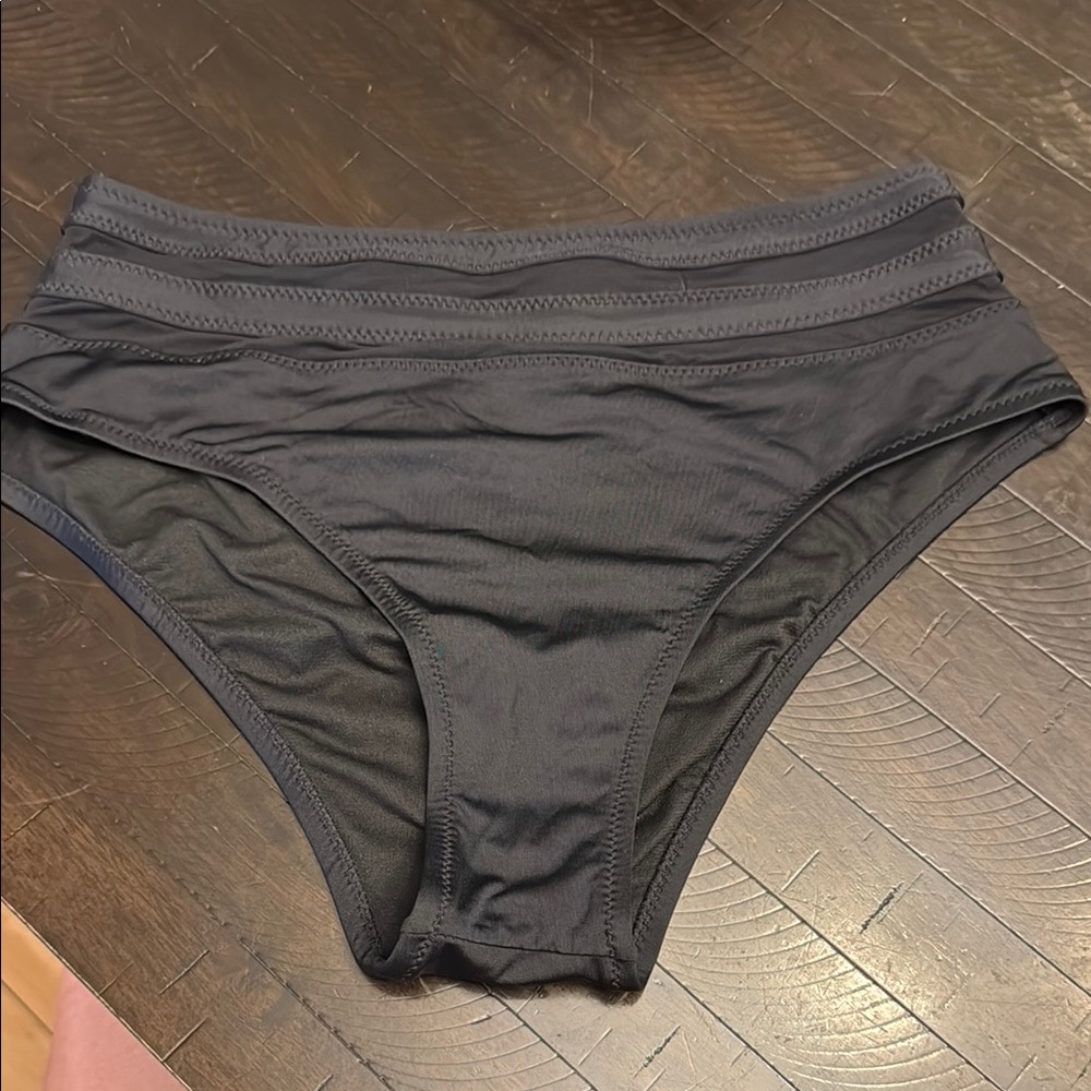 Black Women's Swim High Waisted Bottom